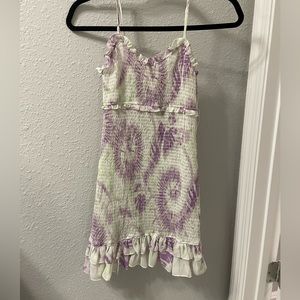 Style Rack green and purple tie dye mini dress
